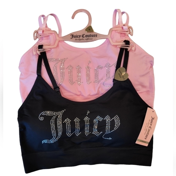 Juicy Couture Other - Juicy Couture Intimates, Rhinestone Bras Removable Pads, Pink and Black